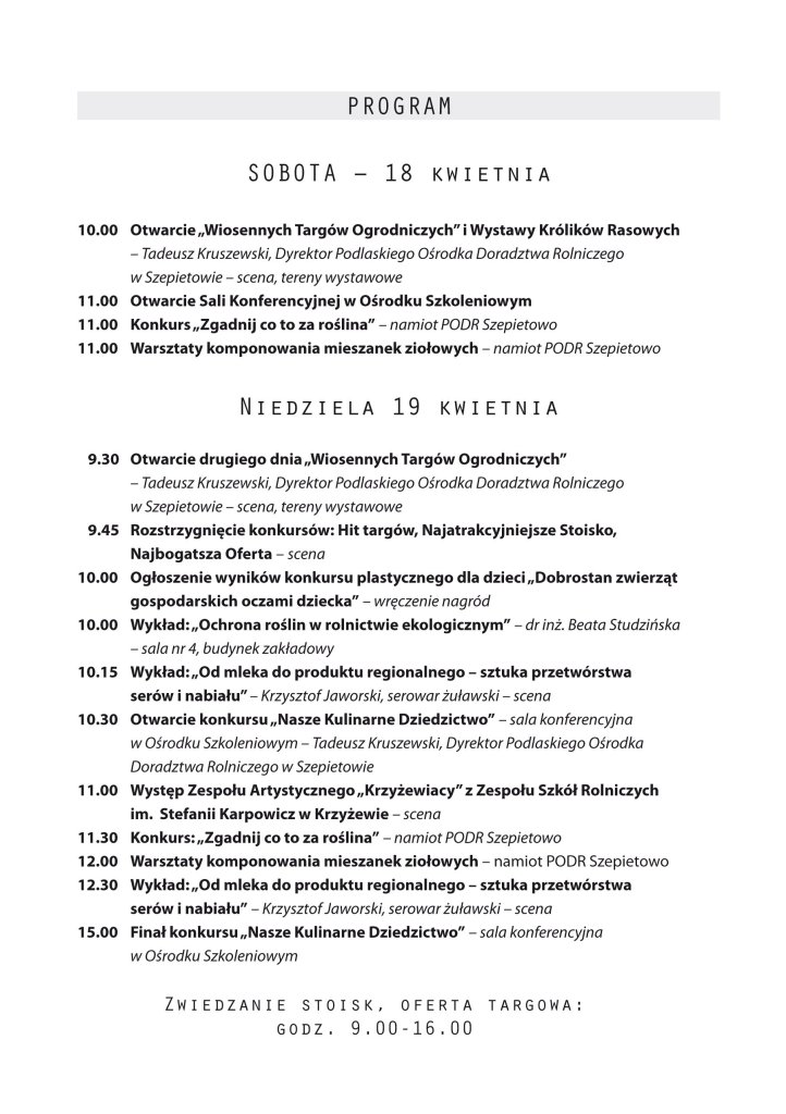 Plakat informujący o&nbsp;programie